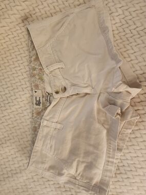 American Eagle Outfitters White Shorts with Pastel Floral Waistband
